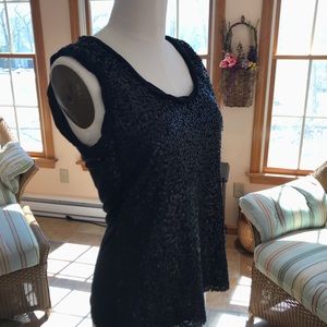 New York & Company Black Sequin Tank Top